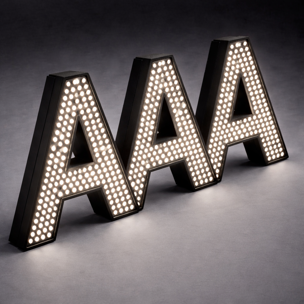 LED-Buchstaben mit Lochfront